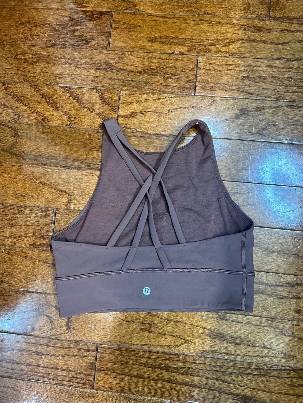 191.2 Lululemon Energy High-Neck Longline Tough Bra B–D Cups Dark Oxide - Picture 7 of 8